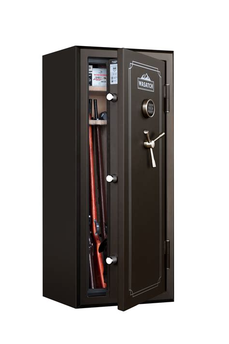 It has a <b>fire</b> rating of 1400° for 75 minutes and is <b>waterproof</b> up to 2' of water for 72 hours. . Wasatch 855cuft 24gun fire and waterproof safe with electronic lock